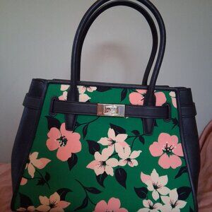 Kate Spade Lucia Lily Blooms Medium Satchel Green Multi